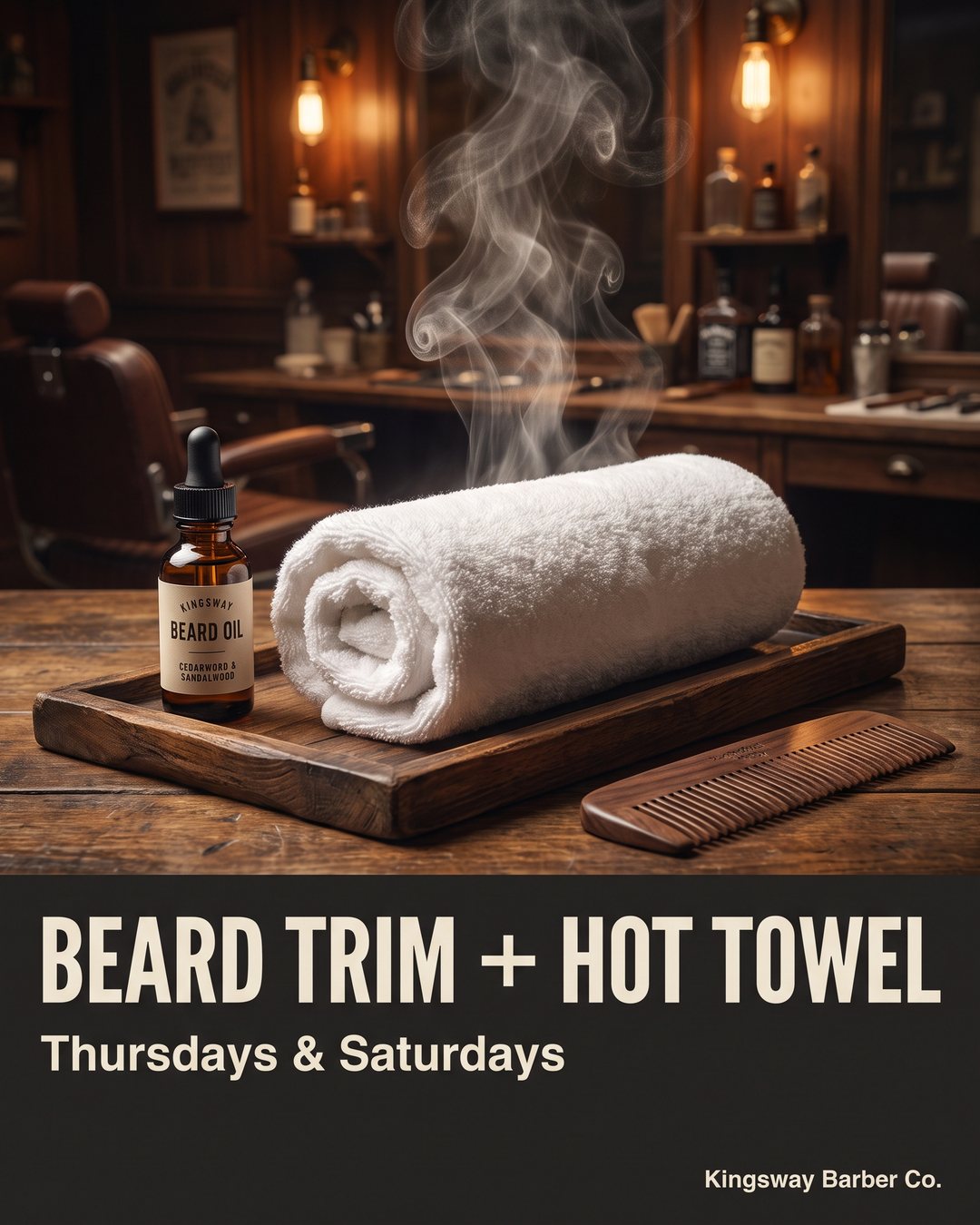 Beard trim + hot towel