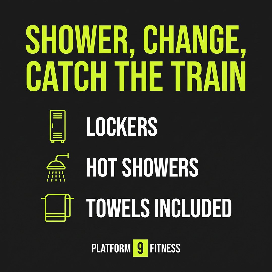 Shower, change, catch the train