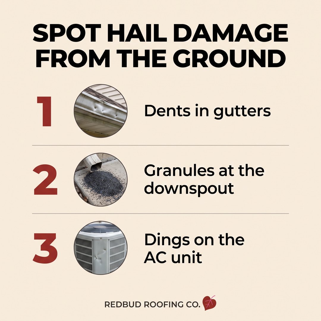 Spot hail damage from the ground