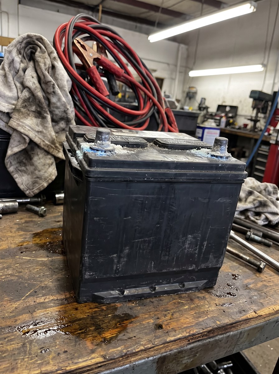 One of eleven dead batteries pulled the morning after last year’s first storm.