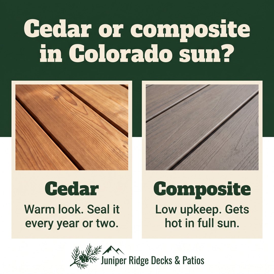 Cedar or composite in Colorado sun?